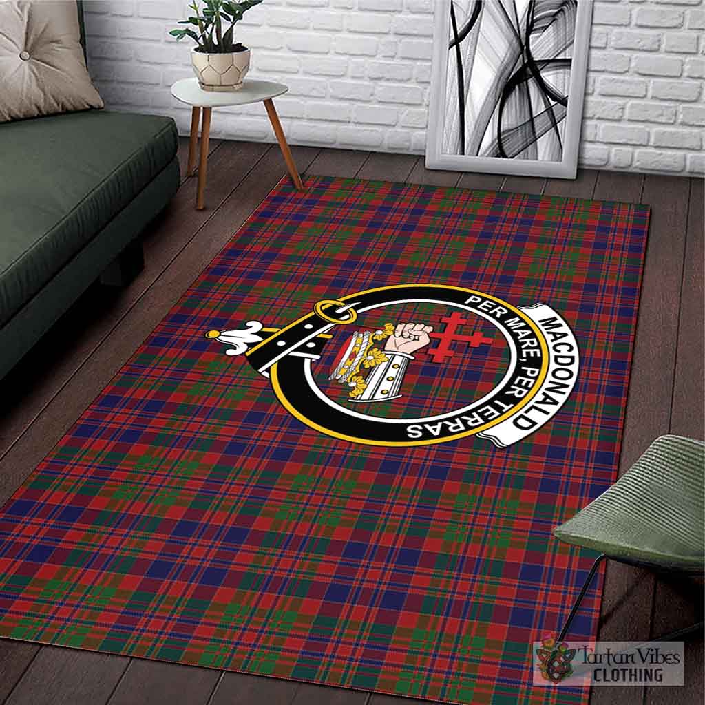 Tartan Vibes Clothing MacDonald of Boisdale Tartan Area Rug with Family Crest