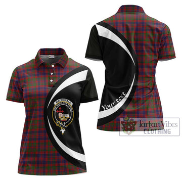 MacDonald of Boisdale Tartan Women's Polo Shirt with Family Crest Circle Style Women - Tartan Vibes Clothing