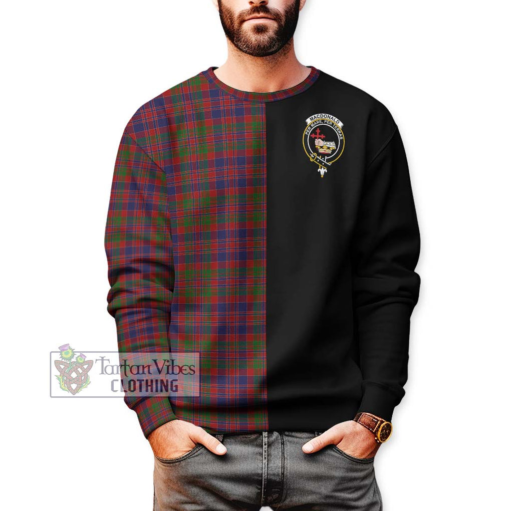 MacDonald of Boisdale Tartan Sweatshirt with Family Crest and Half Of Me Style Unisex - Tartanvibesclothing Shop