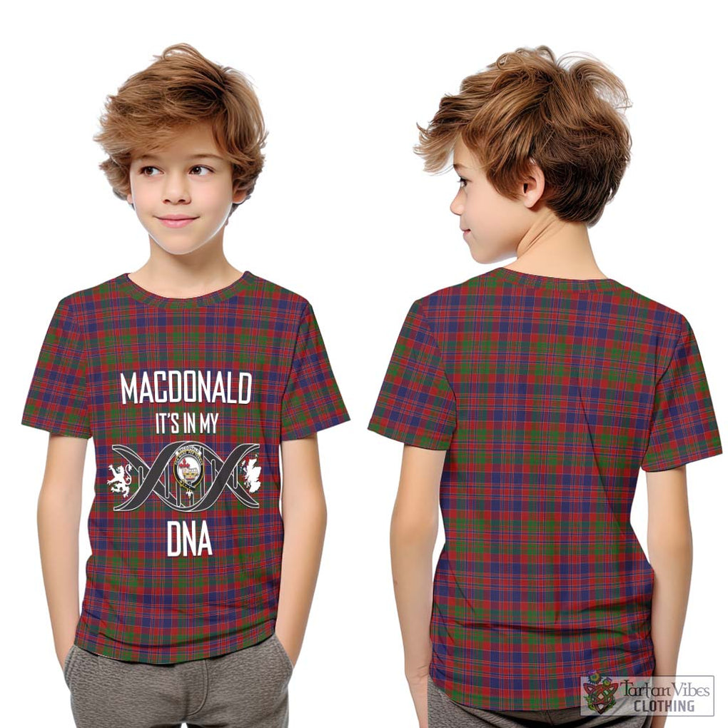 MacDonald of Boisdale Tartan Kid T-Shirt with Family Crest DNA In Me Style Youth XL Size14 - Tartanvibesclothing Shop