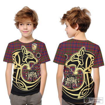 MacDonald of Boisdale Tartan Kid T-Shirt with Family Crest Celtic Wolf Style Youth XL Size14 - Tartan Vibes Clothing