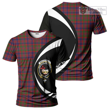 Tartan Vibes Clothing MacDonald of Boisdale Tartan T-Shirt with Family Crest Circle Style