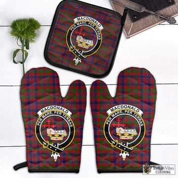 MacDonald of Boisdale Tartan Combo Oven Mitt & Pot-Holder with Family Crest Combo 1 Oven Mitt & 1 Pot-Holder Black - Tartan Vibes Clothing