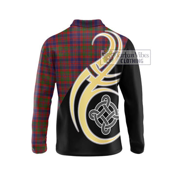 MacDonald of Boisdale Tartan Long Sleeve Polo Shirt with Family Crest and Celtic Symbol Style - Tartan Vibes Clothing