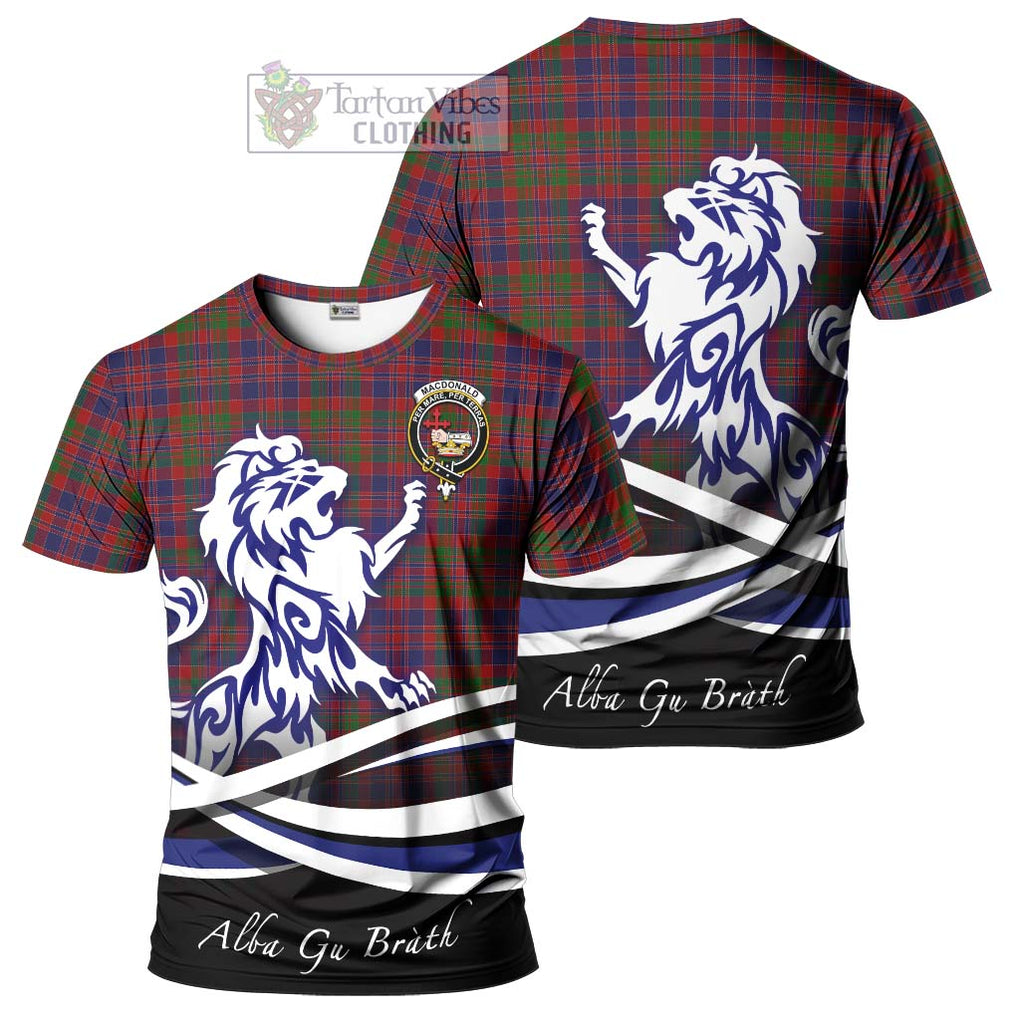Tartan Vibes Clothing MacDonald of Boisdale Tartan Cotton T-shirt with Alba Gu Brath Regal Lion Emblem