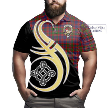 MacDonald of Boisdale Tartan Polo Shirt with Family Crest and Celtic Symbol Style - Tartan Vibes Clothing