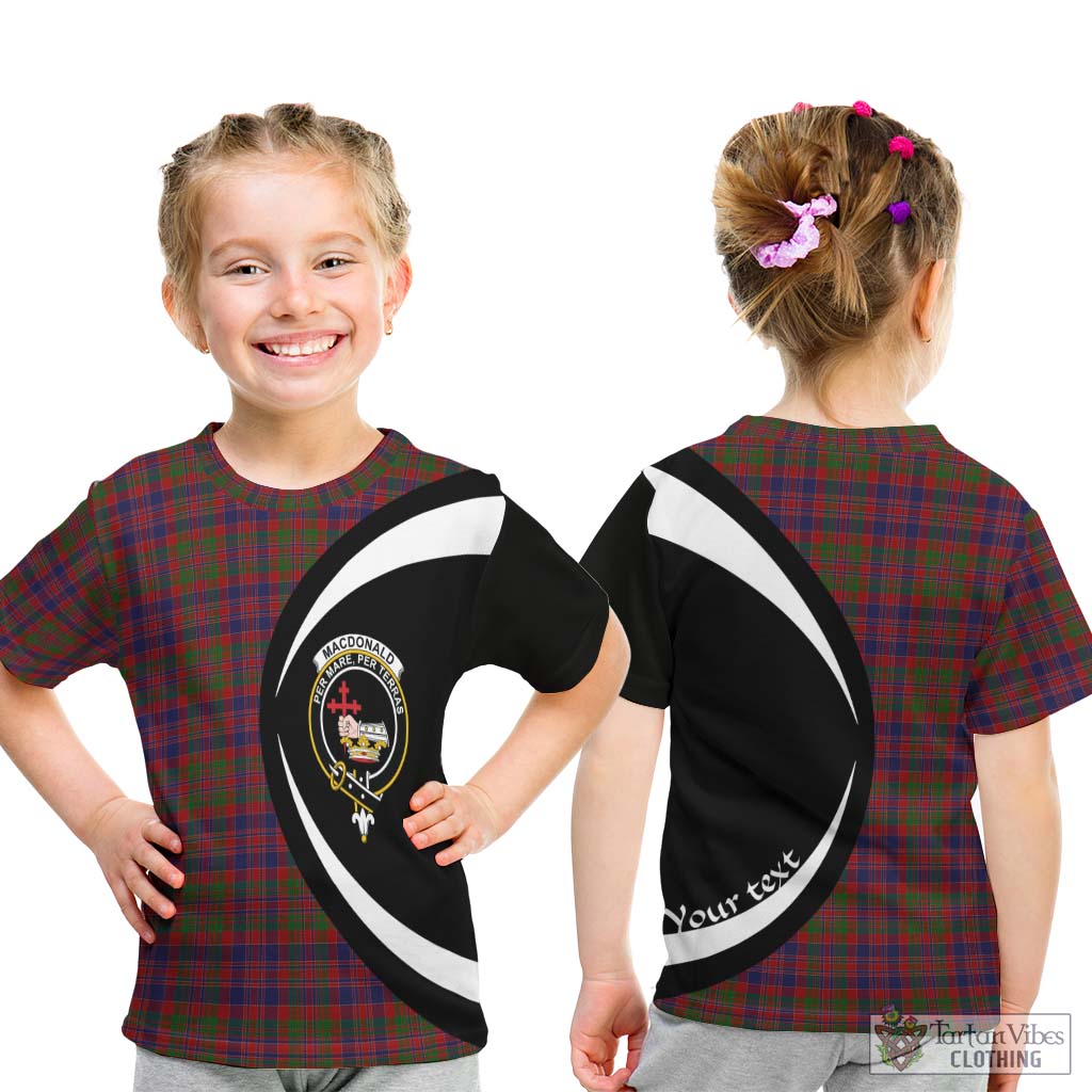MacDonald of Boisdale Tartan Kid T-Shirt with Family Crest Circle Style - Tartan Vibes Clothing