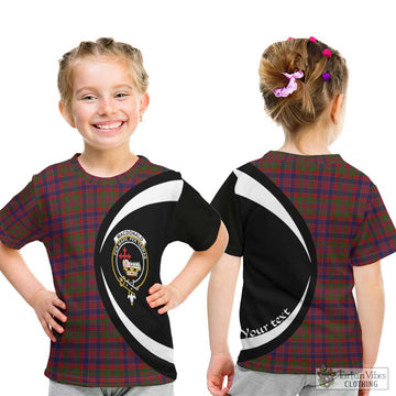 MacDonald of Boisdale Tartan Kid T-Shirt with Family Crest Circle Style - Tartan Vibes Clothing