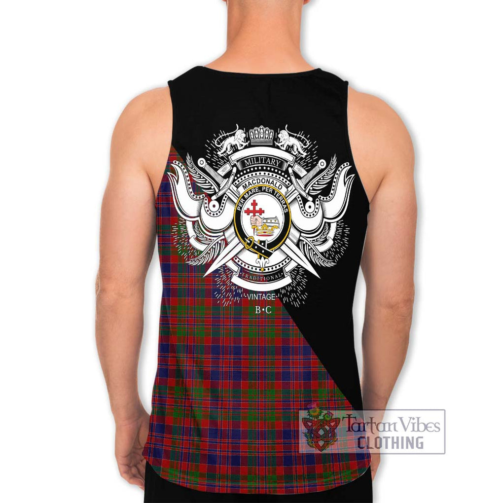 MacDonald of Boisdale Tartan Men's Tank Top with Family Crest and Military Logo Style - Tartanvibesclothing Shop