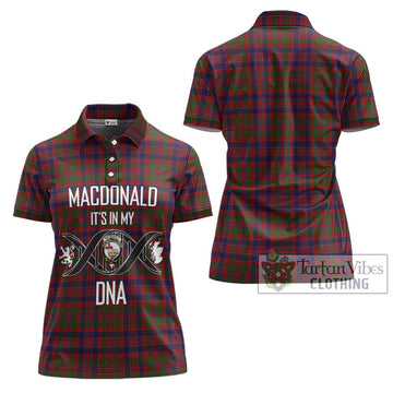 MacDonald of Boisdale Tartan Women's Polo Shirt with Family Crest DNA In Me Style - Tartanvibesclothing Shop