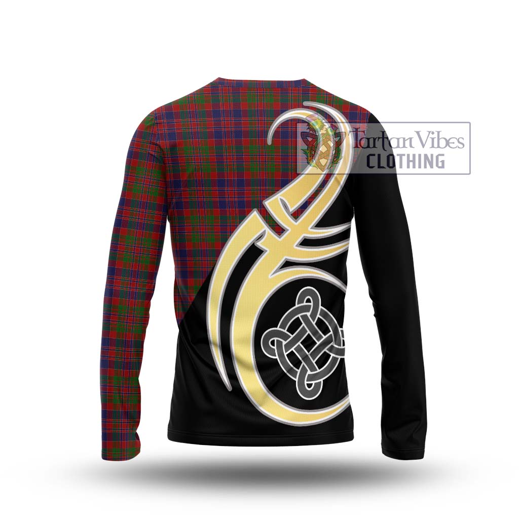 MacDonald of Boisdale Tartan Long Sleeve T-Shirt with Family Crest and Celtic Symbol Style - Tartan Vibes Clothing