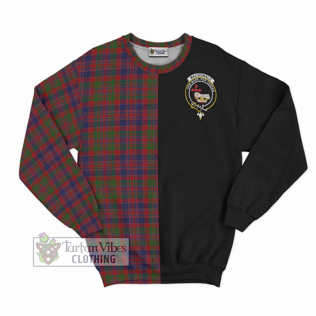 MacDonald of Boisdale Tartan Sweatshirt with Family Crest and Half Of Me Style - Tartanvibesclothing Shop