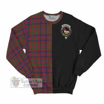 MacDonald of Boisdale Tartan Sweatshirt with Family Crest and Half Of Me Style - Tartanvibesclothing Shop