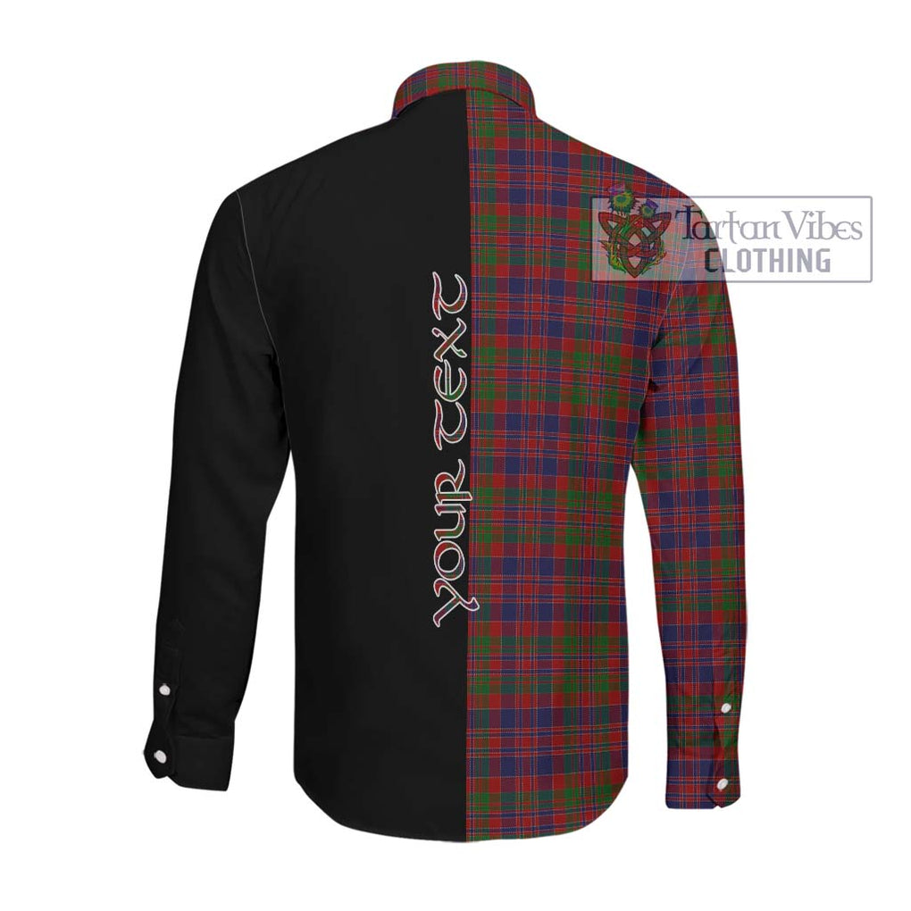 MacDonald of Boisdale Tartan Long Sleeve Button Shirt with Family Crest and Half Of Me Style Men's Shirt - Tartanvibesclothing Shop