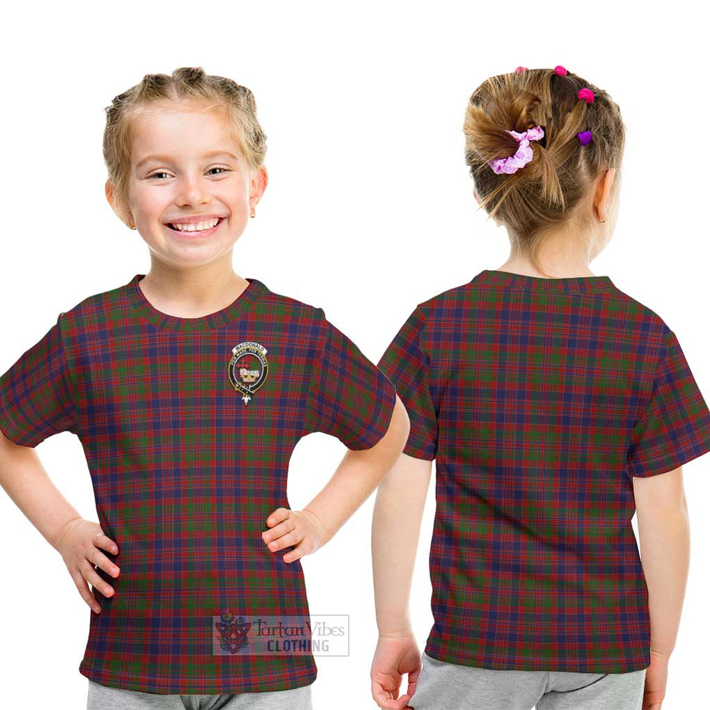 MacDonald of Boisdale Tartan Kid T-Shirt with Family Crest - Tartanvibesclothing Shop