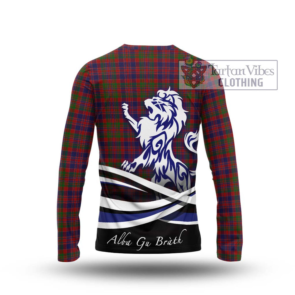 MacDonald of Boisdale Tartan Long Sleeve T-Shirt with Alba Gu Brath Regal Lion Emblem - Tartanvibesclothing Shop