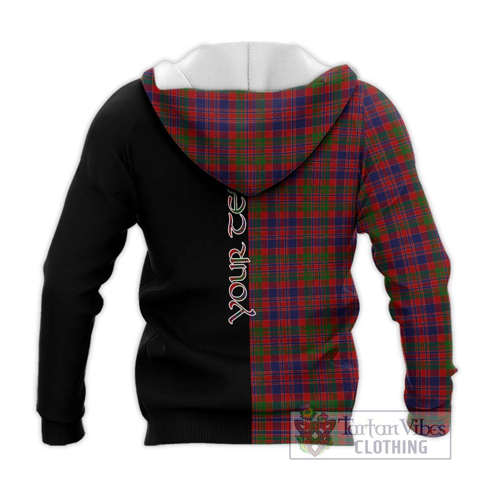 MacDonald of Boisdale Tartan Knitted Hoodie with Family Crest and Half Of Me Style - Tartanvibesclothing Shop