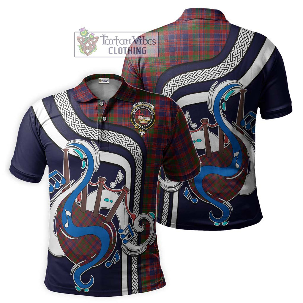 Tartan Vibes Clothing MacDonald of Boisdale Tartan Polo Shirt with Epic Bagpipe Style