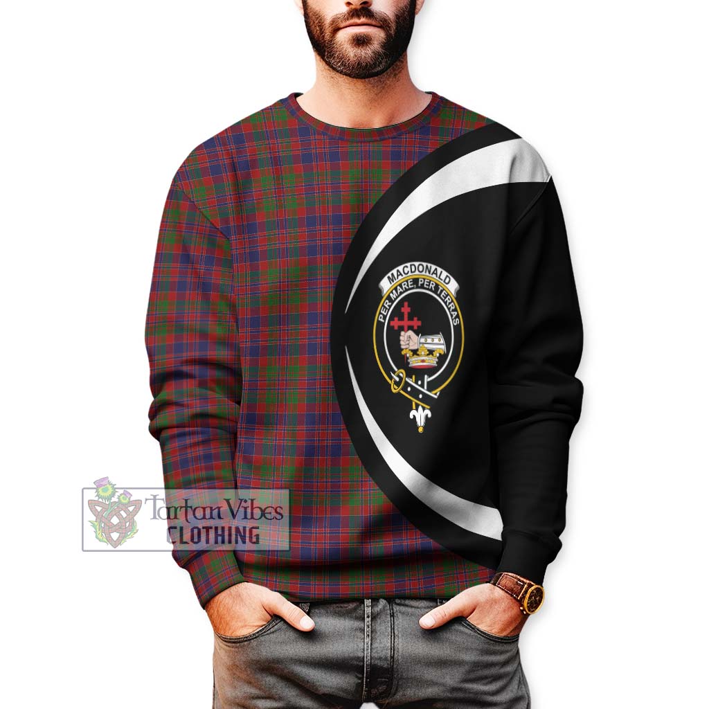 MacDonald of Boisdale Tartan Sweatshirt with Family Crest Circle Style - Tartan Vibes Clothing