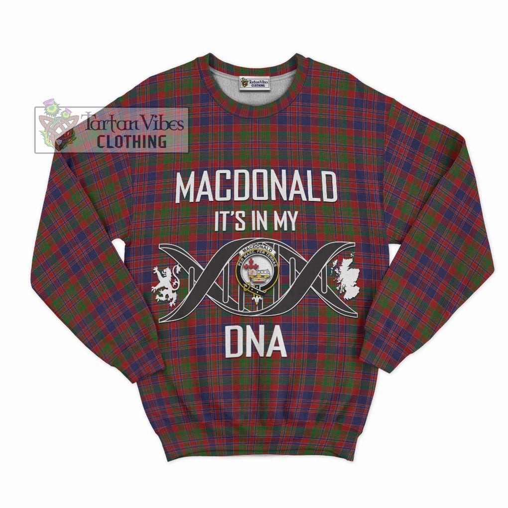 MacDonald of Boisdale Tartan Sweatshirt with Family Crest DNA In Me Style - Tartanvibesclothing Shop