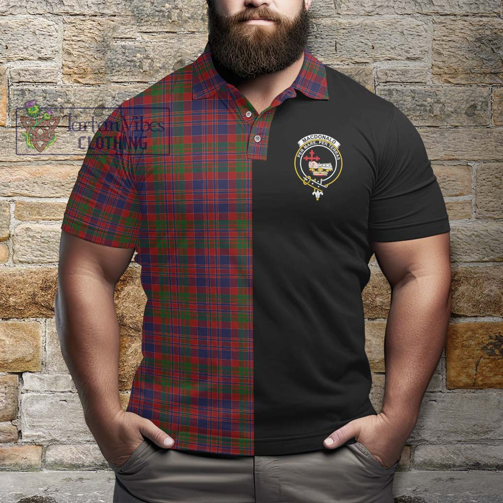MacDonald of Boisdale Tartan Polo Shirt with Family Crest and Half Of Me Style - Tartanvibesclothing Shop