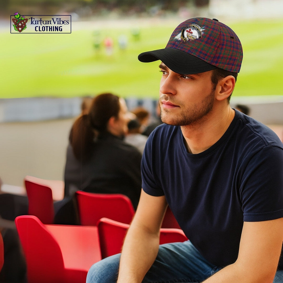 MacDonald of Boisdale Tartan Classic Cap with Family Crest In Me Style