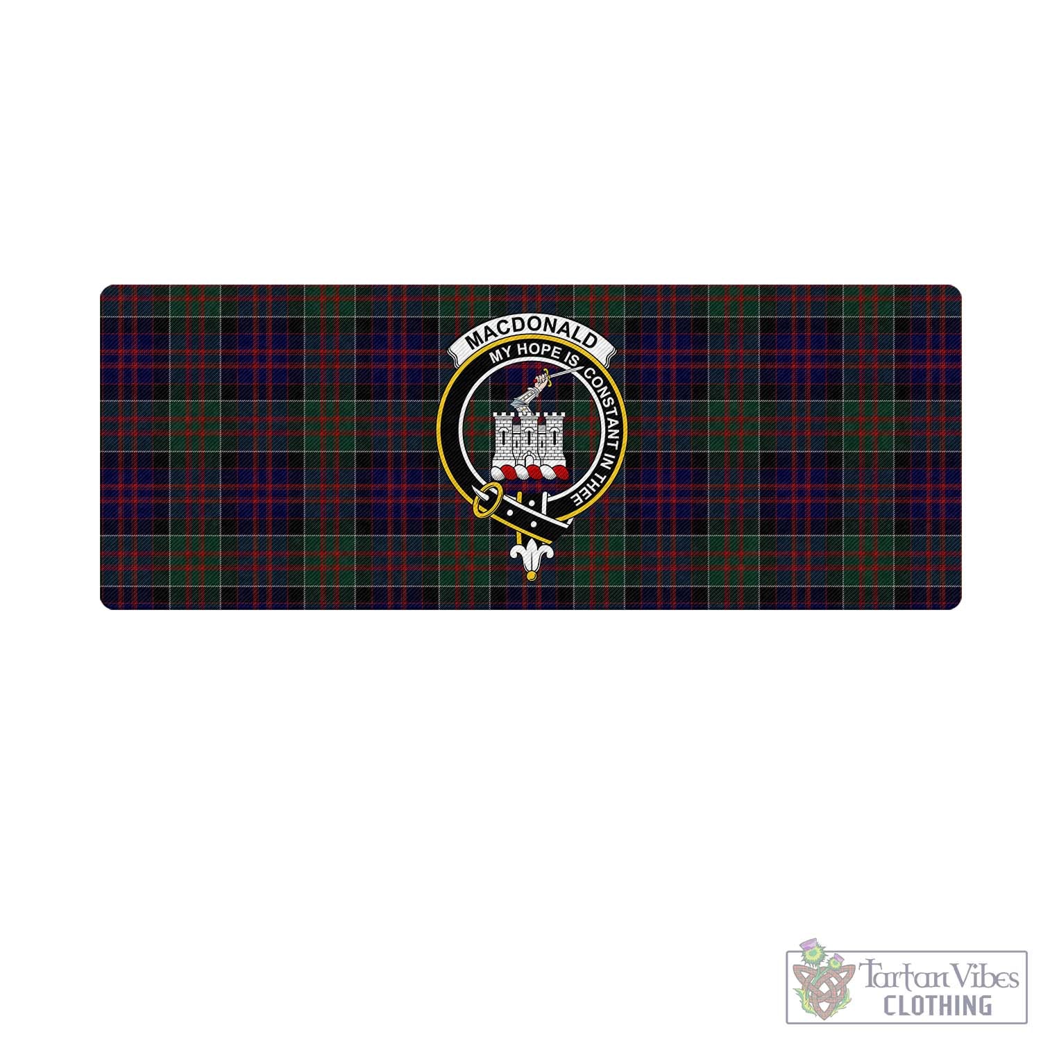 Tartan Vibes Clothing MacDonald of Clan Ranald Tartan Mouse Pad with Family Crest