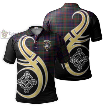 MacDonald (McDonald) of Clanranald Tartan Polo Shirt with Family Crest and Celtic Symbol Style