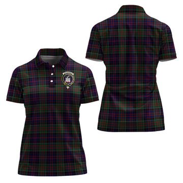 MacDonald (McDonald) of Clanranald Tartan Polo Shirt with Family Crest For Women
