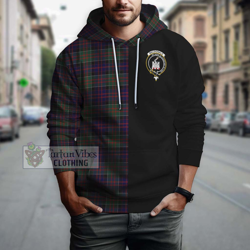 MacDonald (McDonald) of Clanranald Tartan Hoodie with Family Crest and Half Of Me Style Zip Hoodie - Tartanvibesclothing Shop