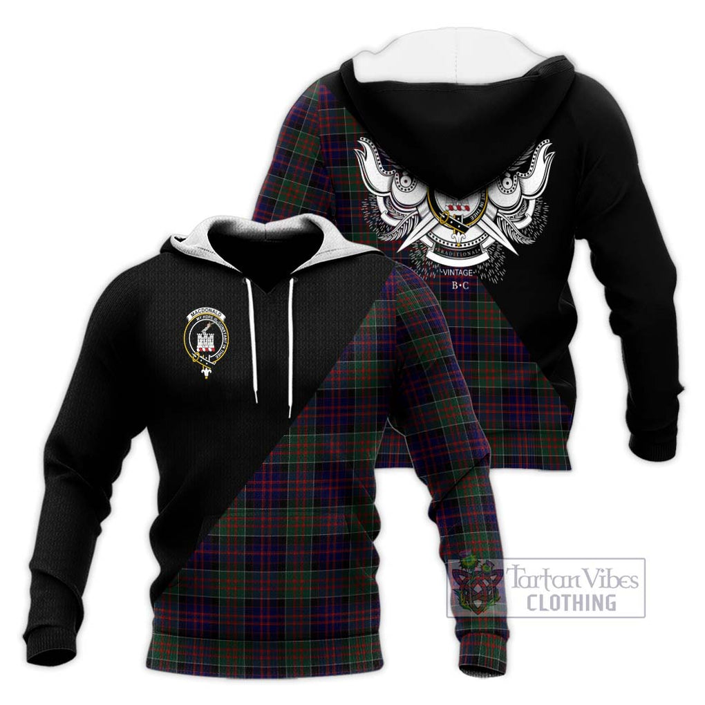 MacDonald (McDonald) of Clanranald Tartan Knitted Hoodie with Family Crest and Military Logo Style Unisex Knitted Pullover Hoodie - Tartanvibesclothing Shop
