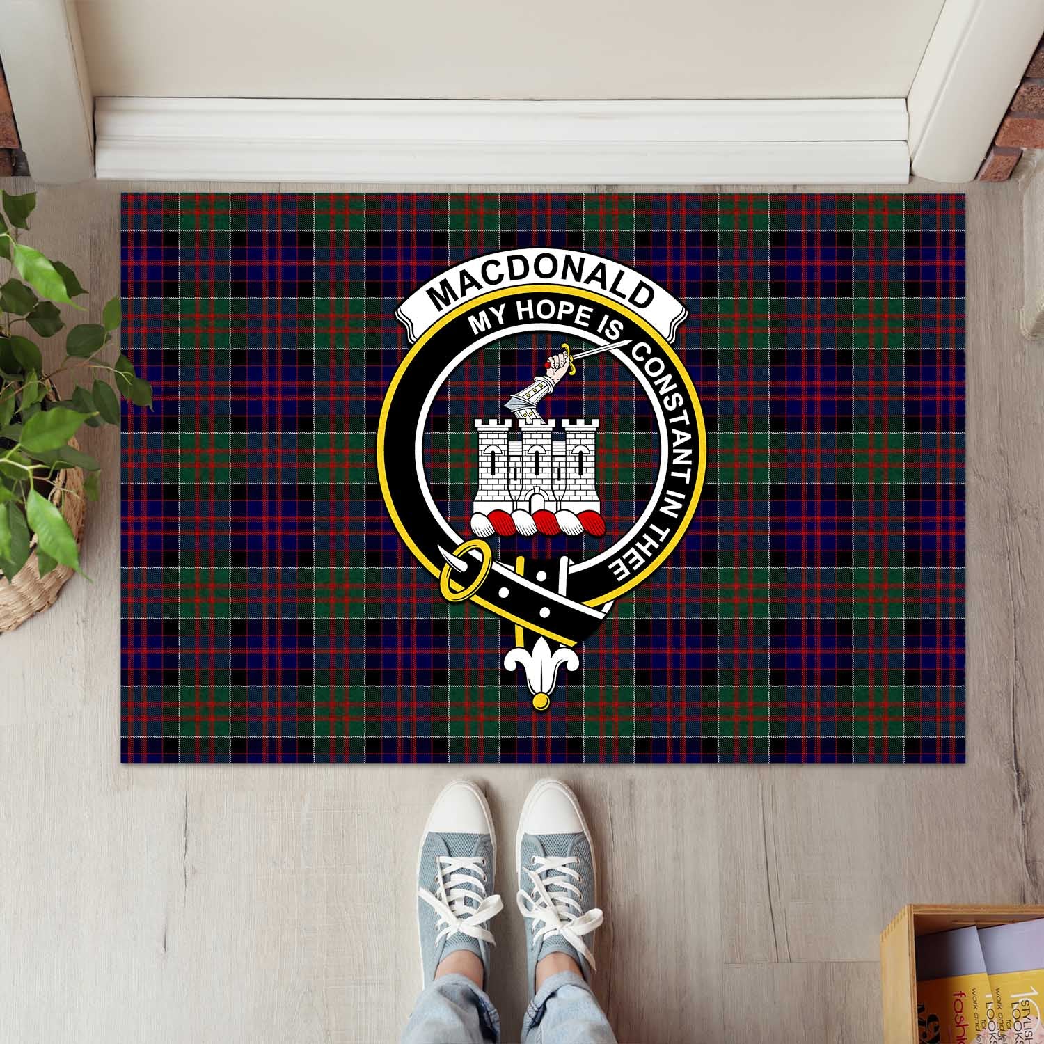 McDonald (Clan Ranald) Tartan Crest Leather Tote Bag