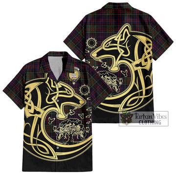 MacDonald (McDonald) of Clanranald Tartan Hawaiian Shirt with Family Crest Celtic Wolf Style