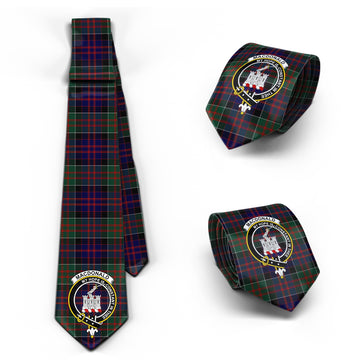 MacDonald of Clan Ranald Tartan Classic Necktie with Family Crest