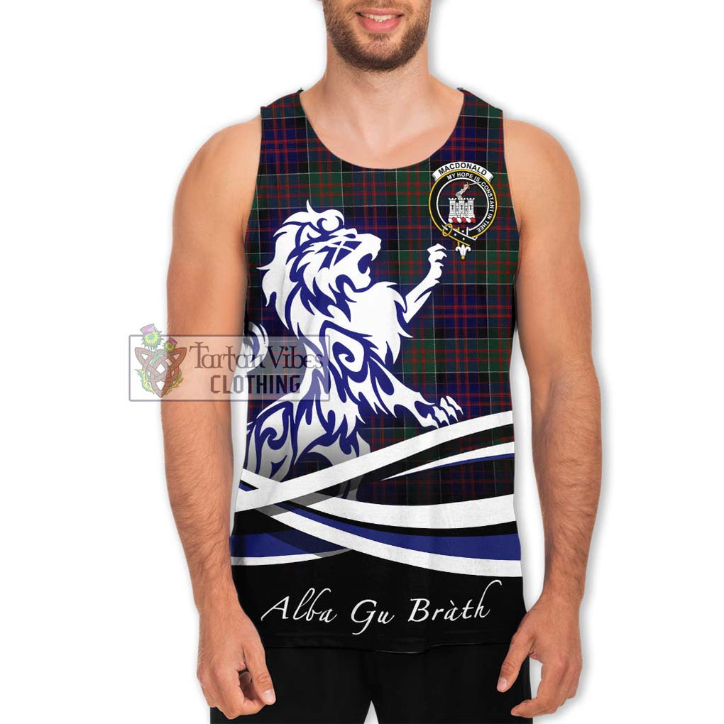 MacDonald (McDonald) of Clanranald Tartan Men's Tank Top with Alba Gu Brath Regal Lion Emblem Men - Tartanvibesclothing Shop