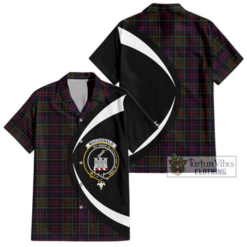 MacDonald (McDonald) of Clanranald Tartan Hawaiian Shirt with Family Crest Circle Style