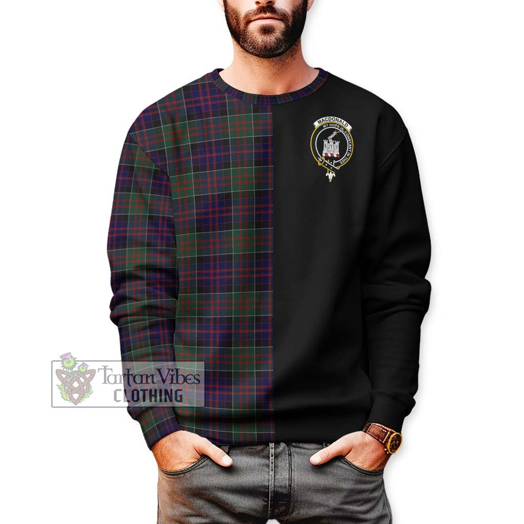 MacDonald (McDonald) of Clanranald Tartan Sweatshirt with Family Crest and Half Of Me Style Unisex - Tartanvibesclothing Shop