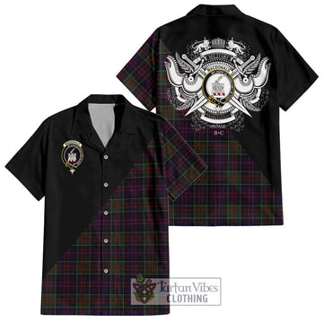 MacDonald (McDonald) of Clanranald Tartan Hawaiian Shirt with Family Crest and Military Logo Style