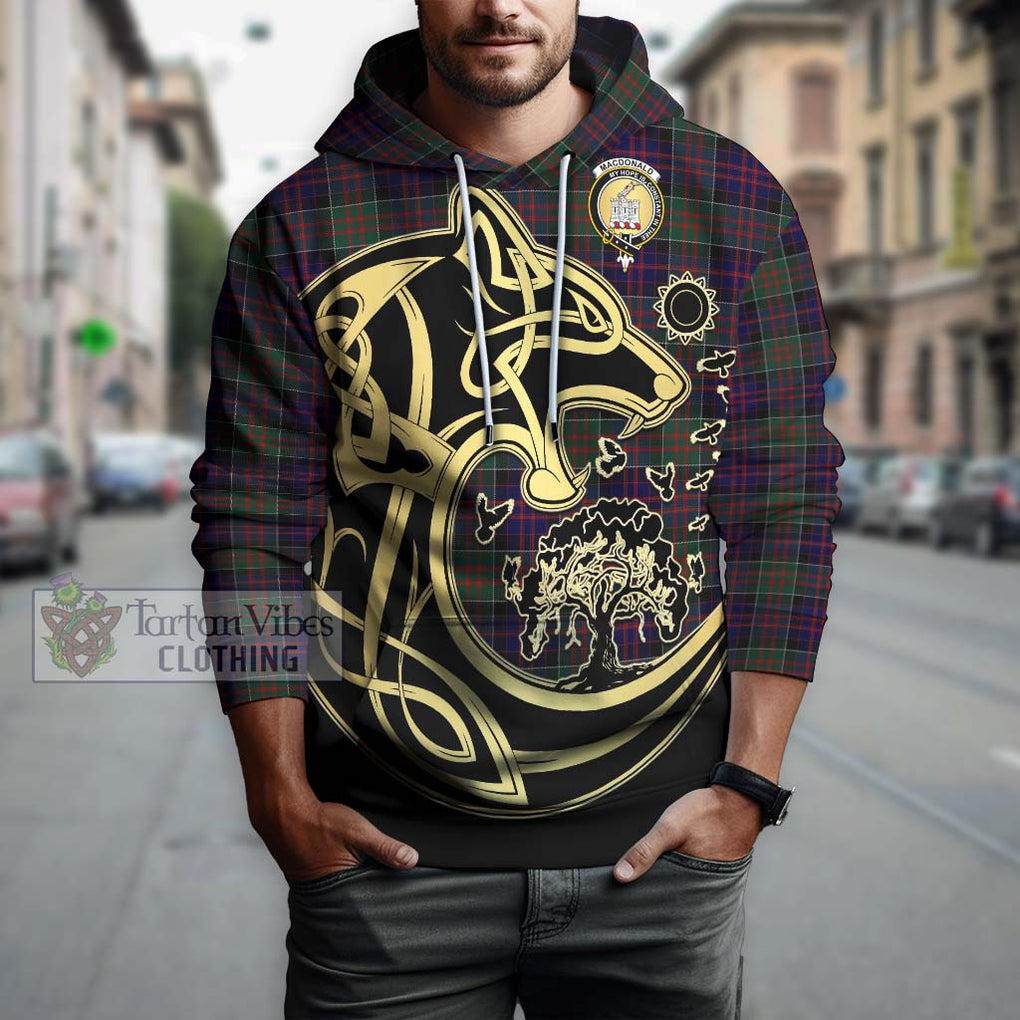 MacDonald (McDonald) of Clanranald Tartan Hoodie with Family Crest Celtic Wolf Style Zip Hoodie - Tartan Vibes Clothing