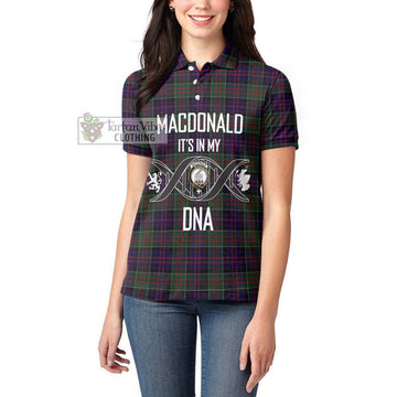 MacDonald (McDonald) of Clanranald Tartan Women's Polo Shirt with Family Crest DNA In Me Style