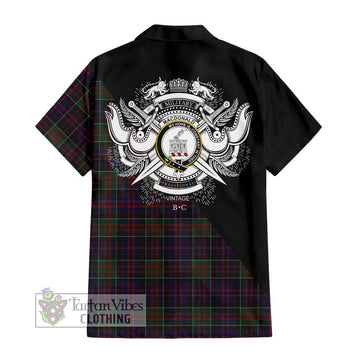 MacDonald (McDonald) of Clanranald Tartan Hawaiian Shirt with Family Crest and Military Logo Style