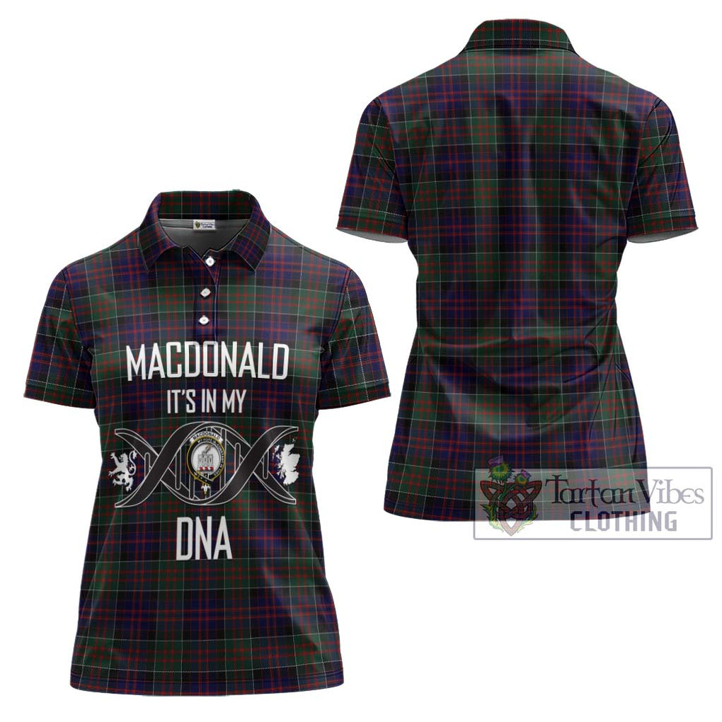 MacDonald (McDonald) of Clanranald Tartan Women's Polo Shirt with Family Crest DNA In Me Style - Tartanvibesclothing Shop