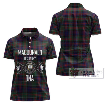 MacDonald (McDonald) of Clanranald Tartan Women's Polo Shirt with Family Crest DNA In Me Style