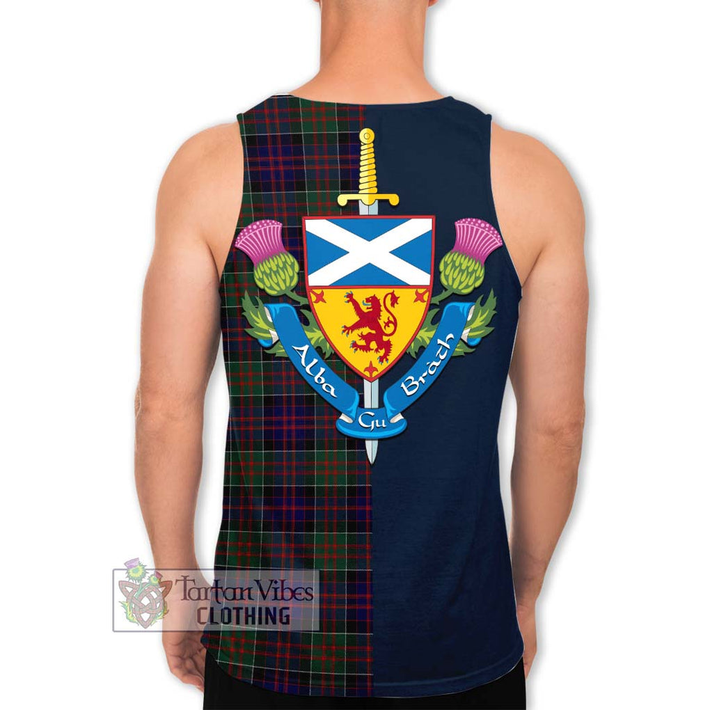 Tartan Vibes Clothing MacDonald of Clan Ranald Tartan Men's Tank Top with Scottish Lion Royal Arm Half Style