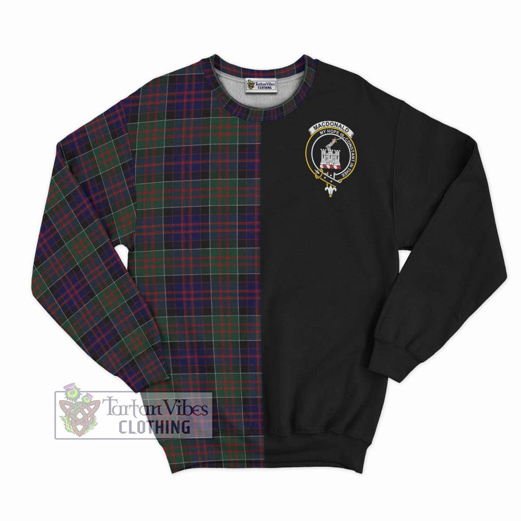 MacDonald (McDonald) of Clanranald Tartan Sweatshirt with Family Crest and Half Of Me Style - Tartanvibesclothing Shop