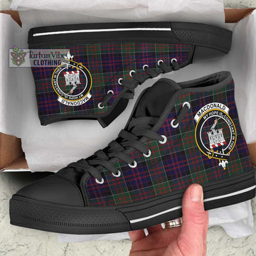 MacDonald (McDonald) of Clanranald Tartan High Top Shoes with Family Crest