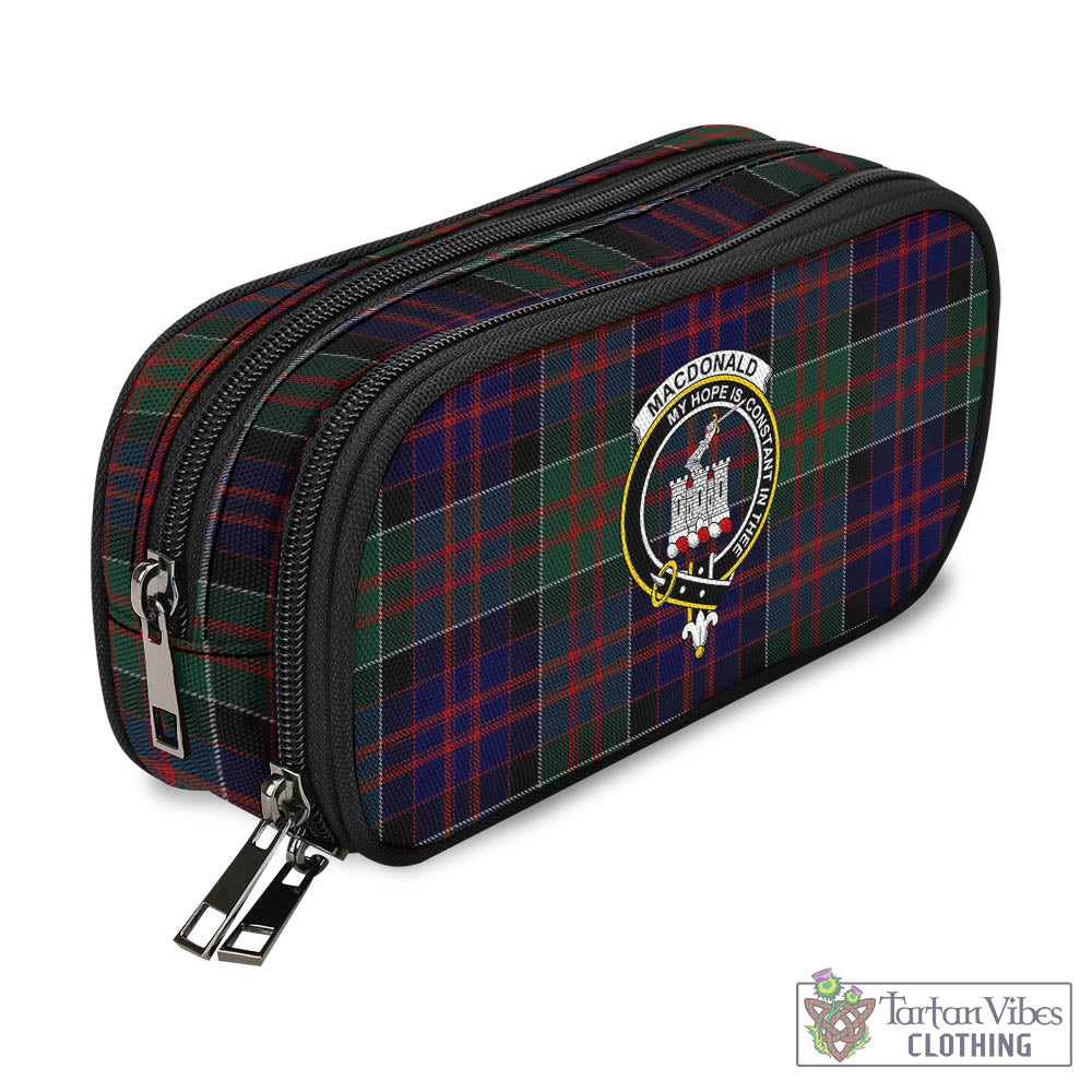 Tartan Vibes Clothing MacDonald of Clan Ranald Tartan Pen and Pencil Case with Family Crest