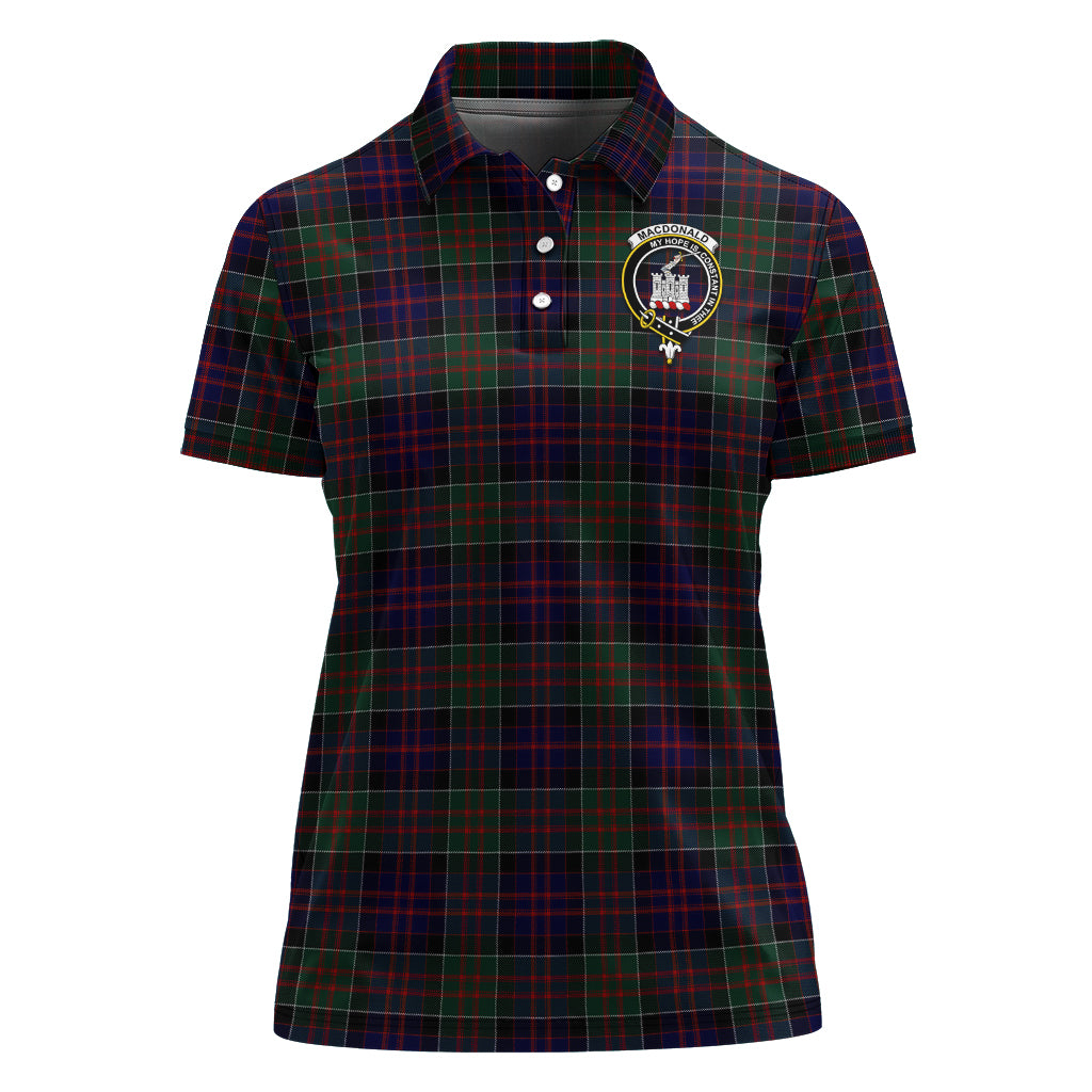 MacDonald (McDonald) of Clanranald Tartan Polo Shirt with Family Crest For Women - Tartan Vibes Clothing