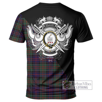 MacDonald (McDonald) of Clanranald Tartan T-Shirt with Family Crest and Military Logo Style