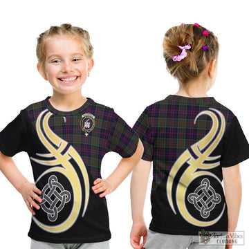 MacDonald (McDonald) of Clanranald Tartan Kid T-Shirt with Family Crest and Celtic Symbol Style